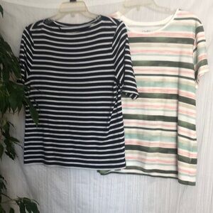 CROFT & BARROW & CHARTER CLUB Size PL striped casual short sleeve tops